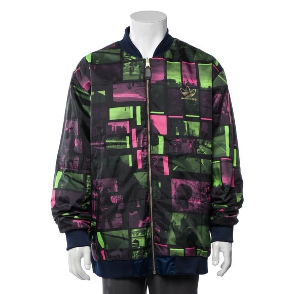 adidas Originals Satin X Ari Marcopoulos Reversible Bomber Jacket Size XL - Picture 3 of 3